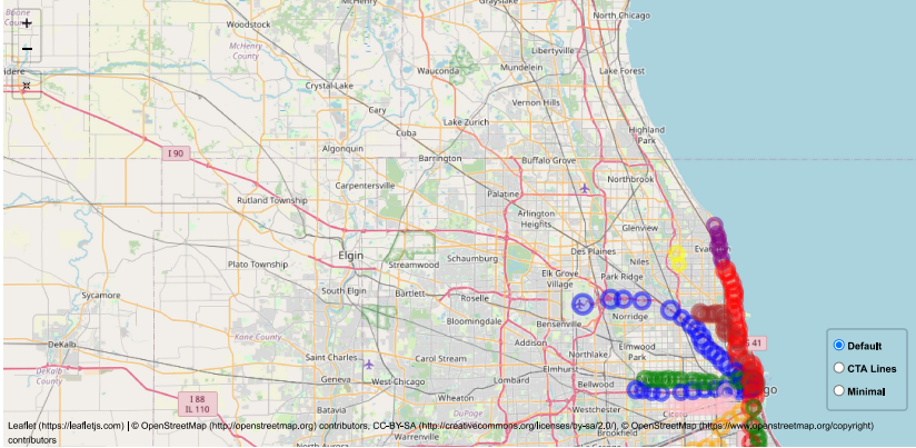CTA Map Visualization - CS 424 Spring '22